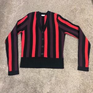 CAbi | Fall Royal Stripe Pullover V Neck Textured Ribbed Sweater size M